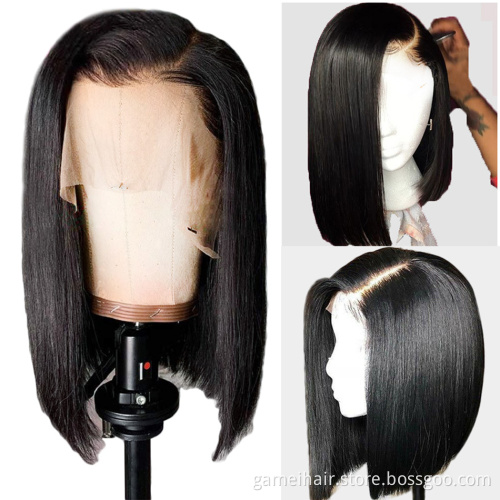 Brazilian Hair Wigs Straight Bob Lace front Human Hair Wigs With Baby Hair Short Cut Wigs For Black Women